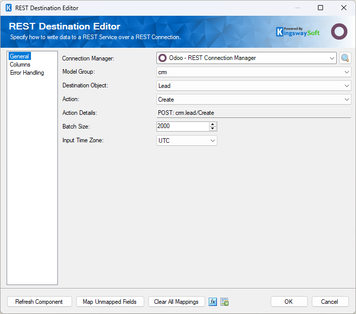SSIS Odoo REST Destination
